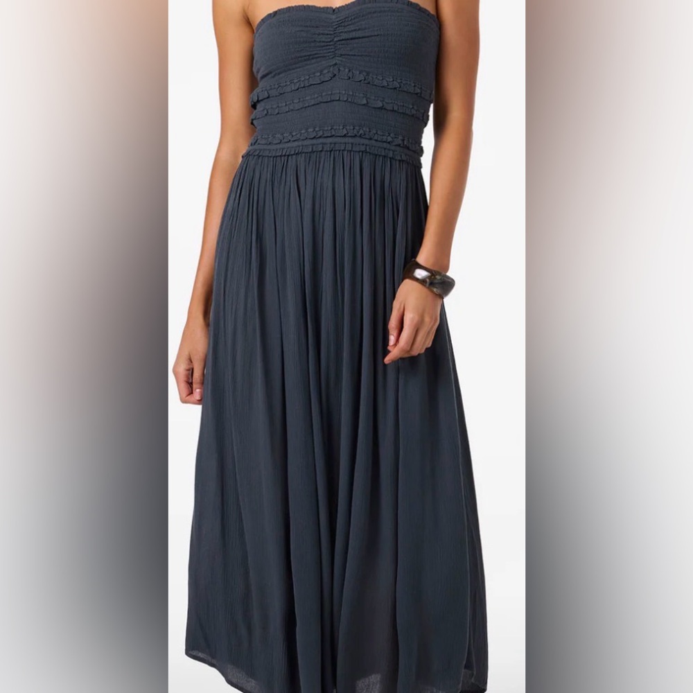 O’Neill Devyn Midi dark gray Strapless Dress small NWT